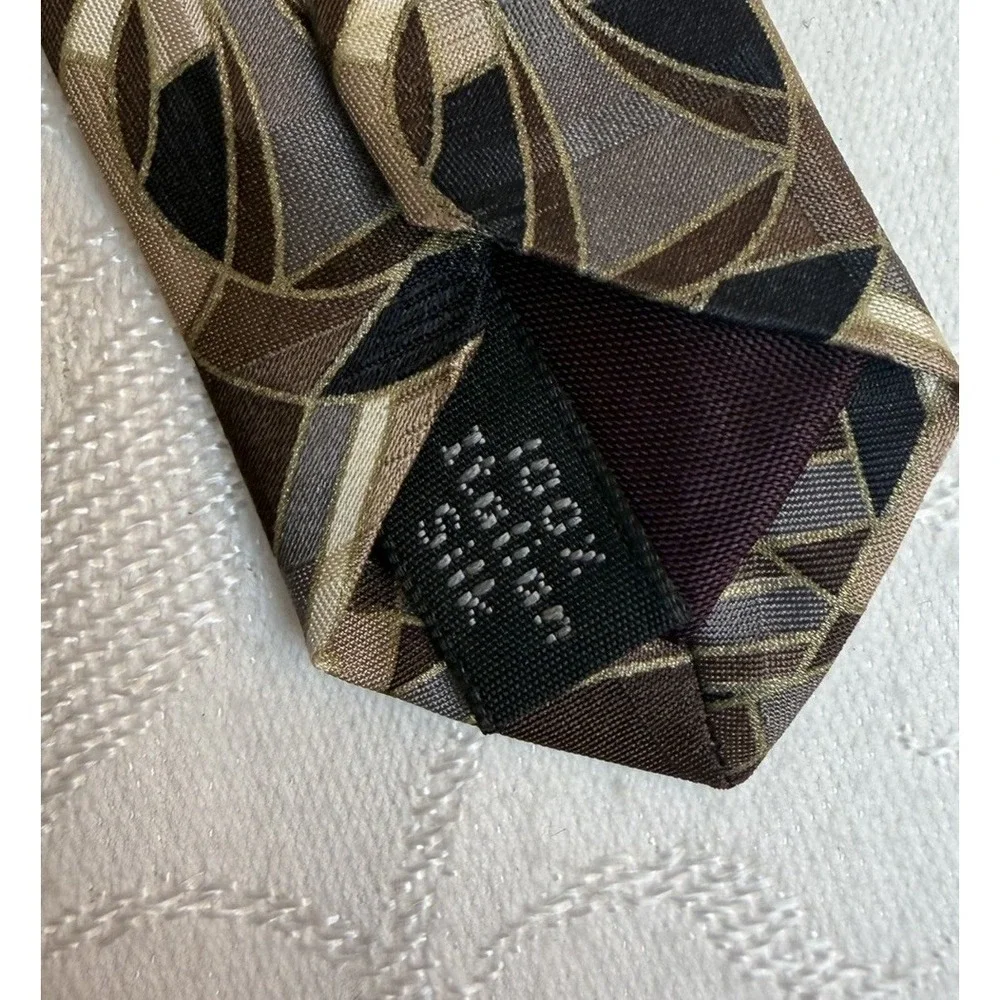 ZYLOS GEORGE MACHADO Mens Tie Art Deco Geometric 100% Italian Silk Vintage